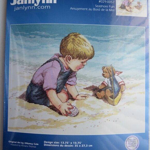 Seashore Fun Janlynn Counted Cross Stitch Kit #029-0057, 2005 - Picture 2 of 9